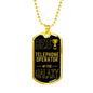 Best Telephone Operator In The Galaxy Necklace Stainless Steel or 18k Gold Dog Tag w 24"-Express Your Love Gifts