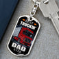 Best Truckin Dad Ever Dog Tag Pendant Keychain Stainless Steel or 18k Gold-Express Your Love Gifts