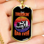 Best Truckin' Dad Ever Dog Tag Stainless Steel or 18k Gold 24" Chain-Express Your Love Gifts