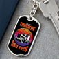 Best Truckin' Dad Ever Swivel Trucker Keychain Dog Tag Stainless Steel or 18k Gold-Express Your Love Gifts