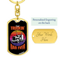 Best Truckin' Dad Ever Swivel Trucker Keychain Dog Tag Stainless Steel or 18k Gold-Express Your Love Gifts