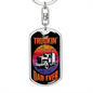 Best Truckin' Dad Swivel Keychain Dog Tag Stainless Steel or 18k Gold-Express Your Love Gifts