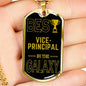 Best Vice Principal In The Galaxy Necklace Stainless Steel or 18k Gold Dog Tag w 24"-Express Your Love Gifts