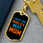 Best World's Mom Keychain Stainless Steel or 18k Gold Dog Tag Keyring-Express Your Love Gifts