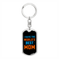 Best World's Mom Keychain Stainless Steel or 18k Gold Dog Tag Keyring-Express Your Love Gifts