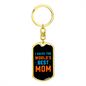 Best World's Mom Keychain Stainless Steel or 18k Gold Dog Tag Keyring-Express Your Love Gifts