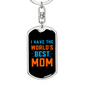 Best World's Mom Keychain Stainless Steel or 18k Gold Dog Tag Keyring-Express Your Love Gifts