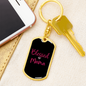 Bestest Mama Purple Mom Keychain Stainless Steel or 18k Gold Dog Tag Keyring-Express Your Love Gifts