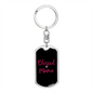Bestest Mama Purple Mom Keychain Stainless Steel or 18k Gold Dog Tag Keyring-Express Your Love Gifts