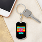 Bestest Mom Flower Keychain Stainless Steel or 18k Gold Dog Tag Keyring-Express Your Love Gifts
