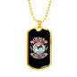 Bestfriend Puppy Pink Necklace Stainless Steel or 18k Gold Dog Tag 24" Chain-Express Your Love Gifts