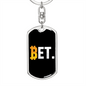 BetCoin Crypto Keychain Stainless Steel or 18k Gold Dog Tag Keyring-Express Your Love Gifts