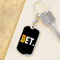 BetCoin Crypto Keychain Stainless Steel or 18k Gold Dog Tag Keyring-Express Your Love Gifts