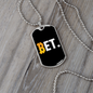 BetCoin Crypto Necklace Stainless Steel or 18k Gold Dog Tag 24" Chain-Express Your Love Gifts