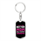 Better Mom Grandma Pink Keychain Stainless Steel or 18k Gold Dog Tag Keyring-Express Your Love Gifts