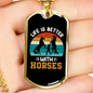Better With Horses Horse Necklace Stainless Steel or 18k Gold Dog Tag 24" Chain-Express Your Love Gifts