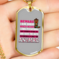 BewAre I Ride Horses Horse Necklace Stainless Steel or 18k Gold Dog Tag 24" Chain-Express Your Love Gifts