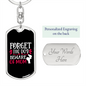 BewAre of Mom Keychain Stainless Steel or 18k Gold Dog Tag Keyring-Express Your Love Gifts