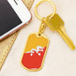 Bhutan Flag Keychain Dog Tag Stainless Steel or 18k Gold-Express Your Love Gifts