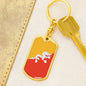 Bhutan Flag Keychain Dog Tag Stainless Steel or 18k Gold-Express Your Love Gifts