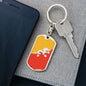 Bhutan Flag Keychain Dog Tag Stainless Steel or 18k Gold-Express Your Love Gifts