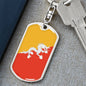 Bhutan Flag Keychain Dog Tag Stainless Steel or 18k Gold-Express Your Love Gifts