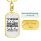 Bible Transformation Keychain Stainless Steel or 18k Gold Dog Tag Keyring-Express Your Love Gifts