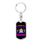 Bichon Mom Keychain Stainless Steel or 18k Gold Dog Tag Keyring-Express Your Love Gifts