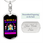 Bichon Mom Keychain Stainless Steel or 18k Gold Dog Tag Keyring-Express Your Love Gifts