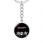 Bicolor Cat Mom Keychain Stainless Steel or 18k Gold Circle Pendant-Express Your Love Gifts