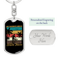 Bicycle Thieves Cycling Keychain Stainless Steel or 18k Gold Dog Tag Keyring-Express Your Love Gifts