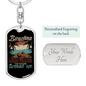 Bicycling Is Life Cycling Keychain Stainless Steel or 18k Gold Dog Tag Keyring-Express Your Love Gifts