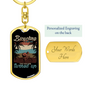 Bicycling Is Life Cycling Keychain Stainless Steel or 18k Gold Dog Tag Keyring-Express Your Love Gifts