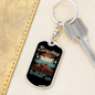 Bicycling Is Life Cycling Keychain Stainless Steel or 18k Gold Dog Tag Keyring-Express Your Love Gifts
