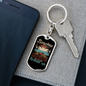 Bicycling Is Life Cycling Keychain Stainless Steel or 18k Gold Dog Tag Keyring-Express Your Love Gifts