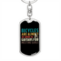 Bicyles And Guitars Cycling Keychain Stainless Steel or 18k Gold Dog Tag Keyring-Express Your Love Gifts