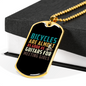 Bicyles And Guitars Cycling Necklace Stainless Steel or 18k Gold Dog Tag 24"-Express Your Love Gifts