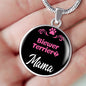 Biewer Terrier Mama Necklace Circle Pendant Stainless Steel or 18k Gold 18-22" Dog Mom Pendant-Express Your Love Gifts