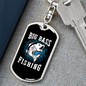 Big Bass Fish Fishing Keychain Stainless Steel or 18k Gold Dog Tag Keyring-Express Your Love Gifts