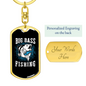 Big Bass Fish Fishing Keychain Stainless Steel or 18k Gold Dog Tag Keyring-Express Your Love Gifts
