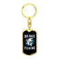 Big Bass Fish Fishing Keychain Stainless Steel or 18k Gold Dog Tag Keyring-Express Your Love Gifts