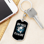 Big Bass Fish Fishing Keychain Stainless Steel or 18k Gold Dog Tag Keyring-Express Your Love Gifts