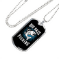 Big Bass Fishing Necklace Stainless Steel or 18k Gold Dog Tag 24" Chain-Express Your Love Gifts