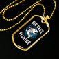 Big Bass Fishing Necklace Stainless Steel or 18k Gold Dog Tag 24" Chain-Express Your Love Gifts