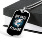 Big Bass Fishing Necklace Stainless Steel or 18k Gold Dog Tag 24" Chain-Express Your Love Gifts
