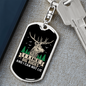 Big Bucks Keychain Stainless Steel or 18k Gold Dog Tag Keyring-Express Your Love Gifts