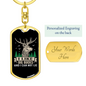 Big Bucks Keychain Stainless Steel or 18k Gold Dog Tag Keyring-Express Your Love Gifts