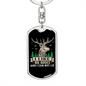 Big Bucks Keychain Stainless Steel or 18k Gold Dog Tag Keyring-Express Your Love Gifts