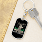 Big Bucks Keychain Stainless Steel or 18k Gold Dog Tag Keyring-Express Your Love Gifts