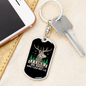 Big Bucks Keychain Stainless Steel or 18k Gold Dog Tag Keyring-Express Your Love Gifts
